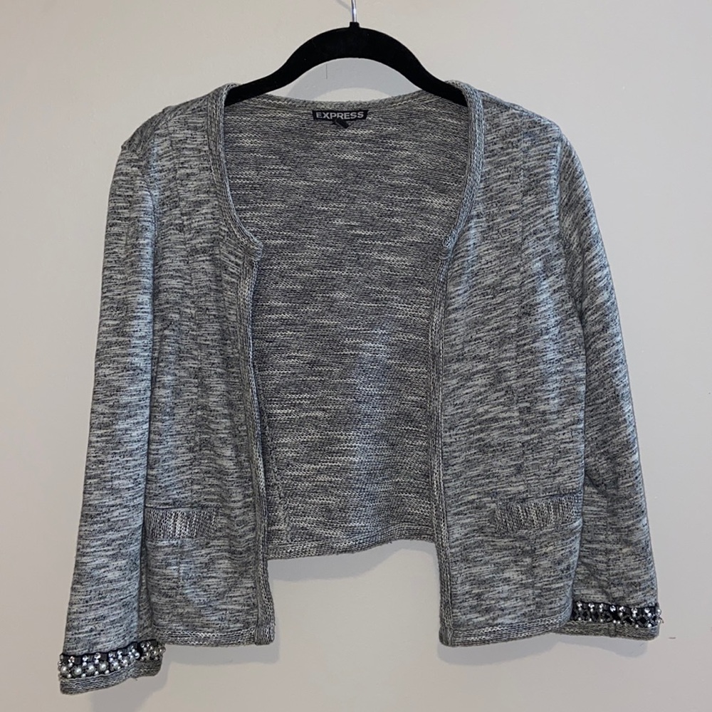 Dressy Heather gray cardigan/blazer by express